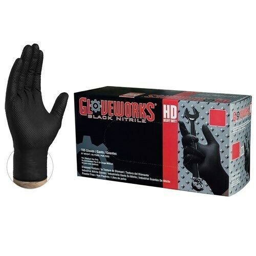 Glove, Industrial Black Nitrile 100Pcs LG
